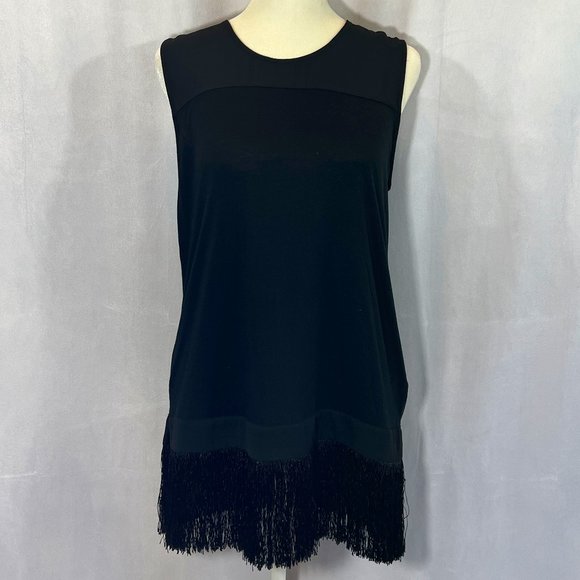 J. Crew Black Sleeveless Fringe hem Tank Top Size Small - Picture 3 of 11